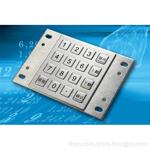 16 Keys Encryption Numerical Metal Pinpad, Vandal-proof Met